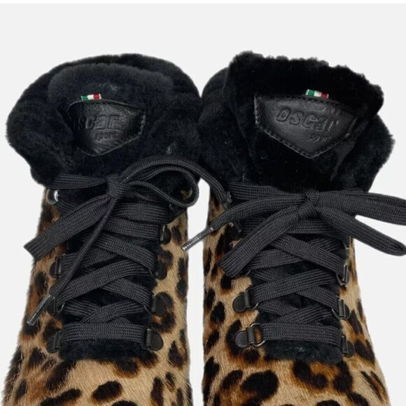 Leopard Print Ankle Boots with Black Trim - Picture 6 of 8